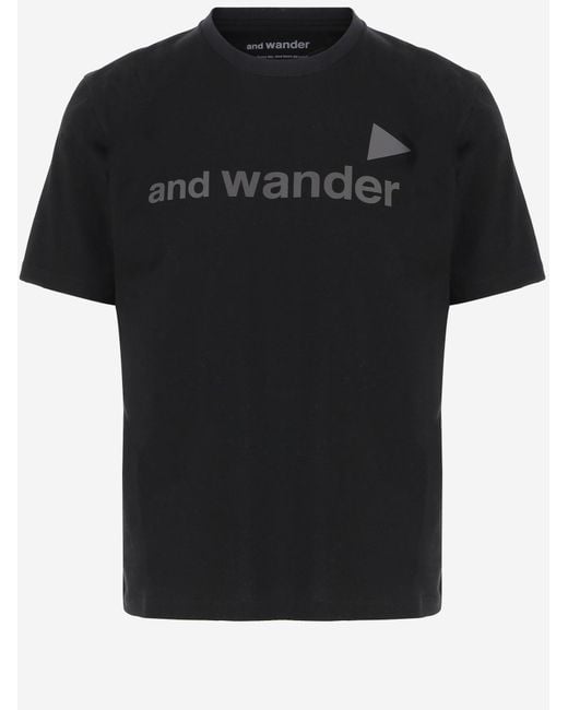 And Wander Black T-Shirt Cotton for men