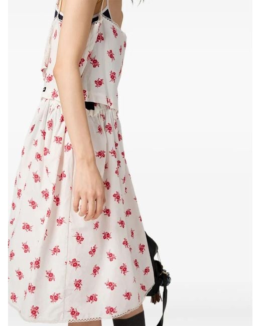 Miu Miu White Abiti Popeline Fiammato