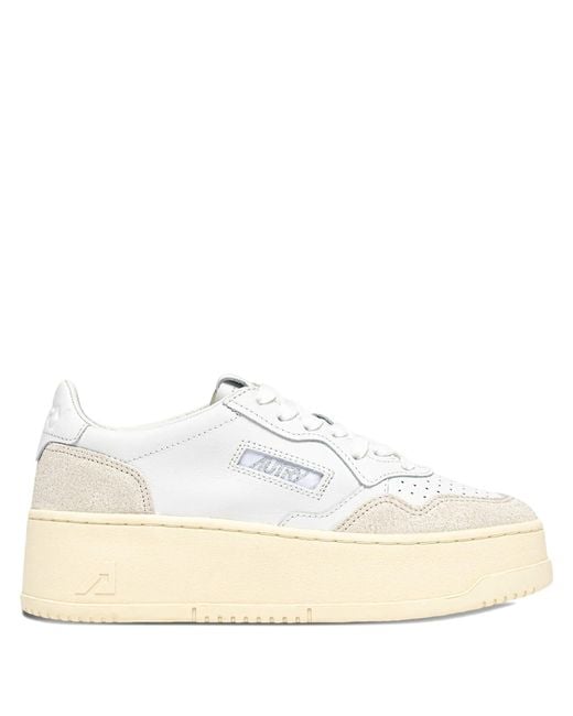 Autry White Platform Low Sneakers