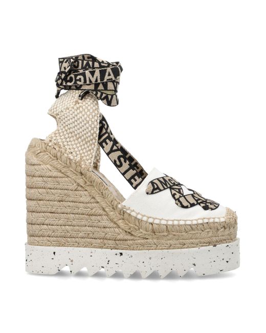 Stella McCartney Natural Gaia Platform Espadrille Wedges