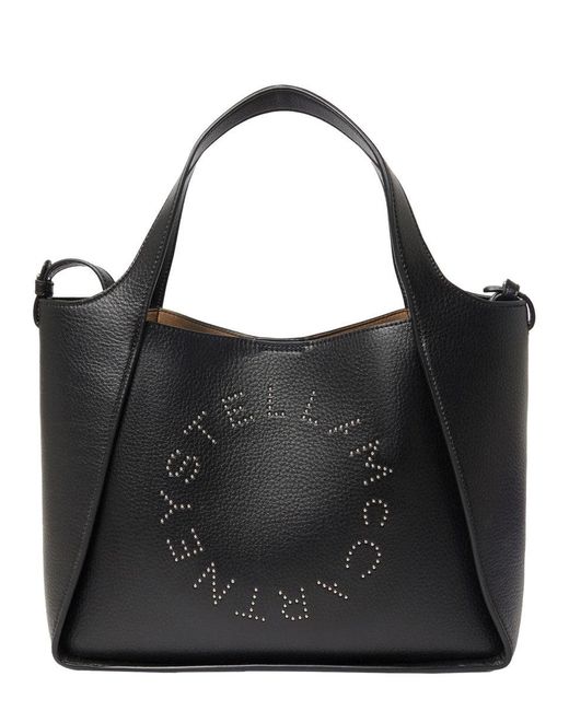 Stella McCartney Black Logo Crossbody Tote Bag