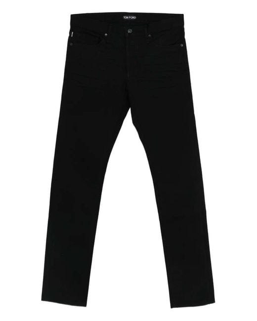 Tom Ford Black Jeans With Logo Patch for men