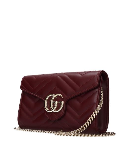 Gucci Purple Marmont Pochette Leather/Burgundy
