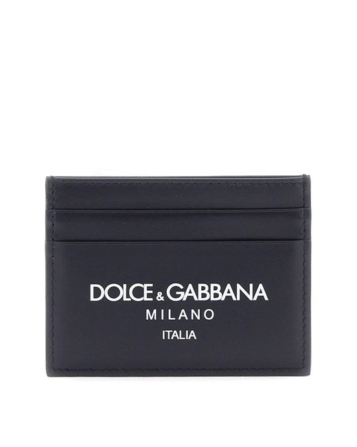 Dolce & Gabbana Logo Lederkarteninhaber in Black für Herren