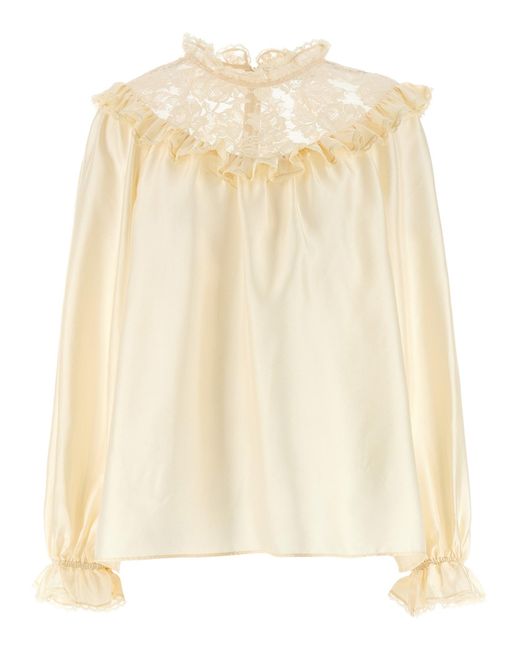 Zimmermann 'lace Billow' Blouse in het Natural