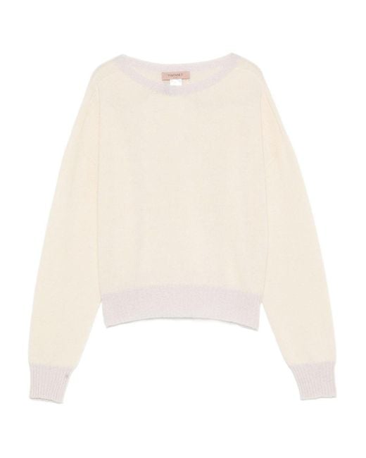 Twinset White Twin -Set -Pullover weiß