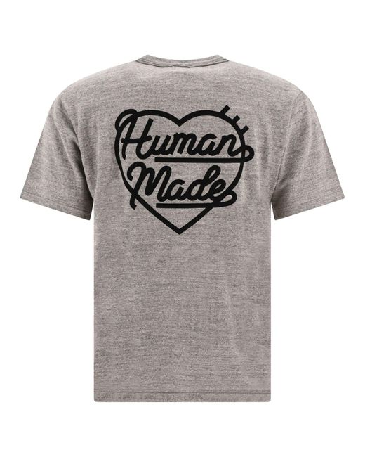 Camiseta de insignia de corazón hecha por humanos Human Made de hombre de color Gray