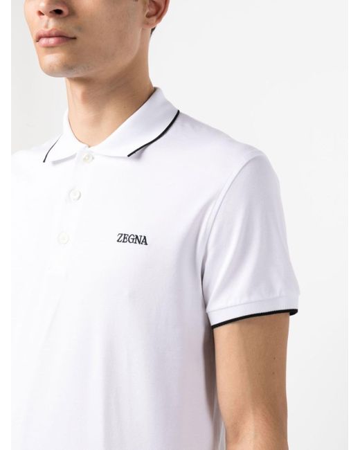Zegna E7358 A5 B746 Man T -shirt En Polo in het White voor heren