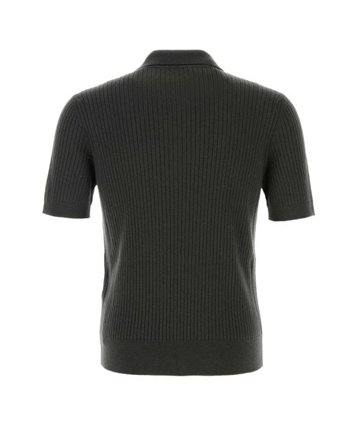 Gucci Black S/S Polo Wool for men