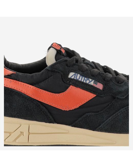 Autry Blue Reelwind Low Suede And Mesh Sneakers for men