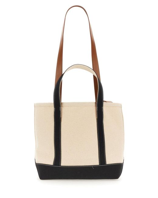 Palm Angels Natural Canvas Shoulder Bag