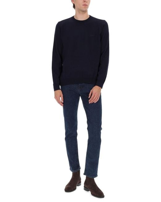 Boss Blue Cotton-Blend Jeans for men