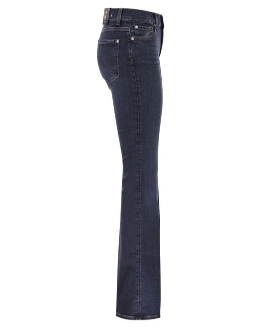 7 For All Mankind Blue Slim Illusion Bootcut Stretch Denim