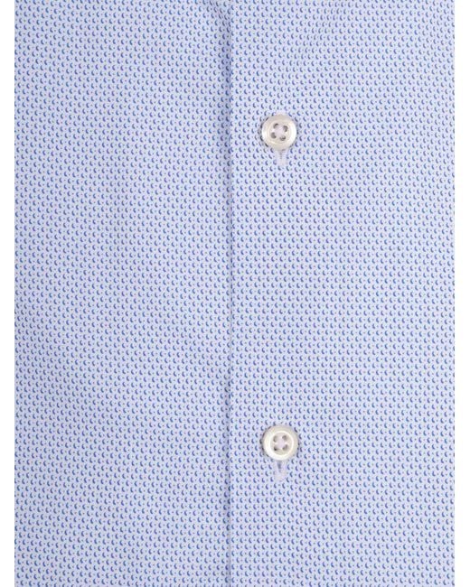 SARTORIA DEL CAMPO-SONRISA Blue Shirt Cotton for men
