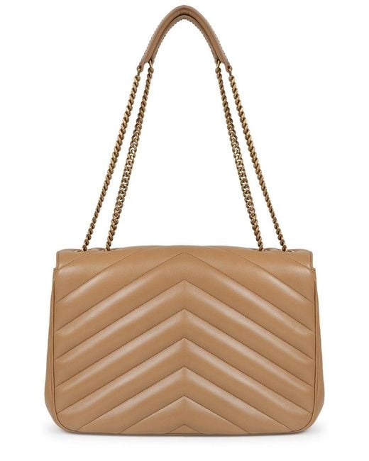 Saint Laurent Brown Mini Quilted Shoulder Bag