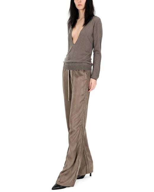 Rick Owens Brown V Neck Sweater