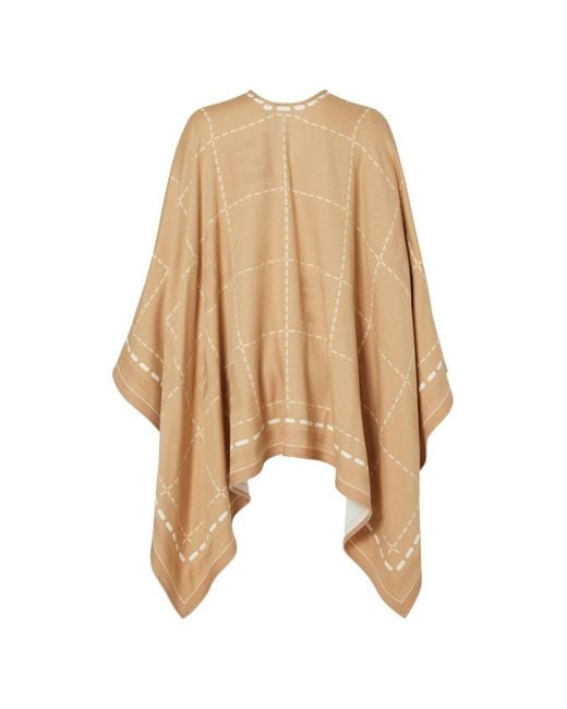Fendi Natural Wool Poncho