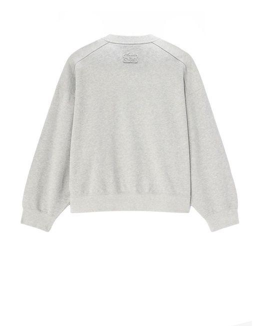Ganni White Felpa Con Logo