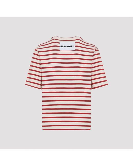 Jil Sander Red Cotton T-Shirt