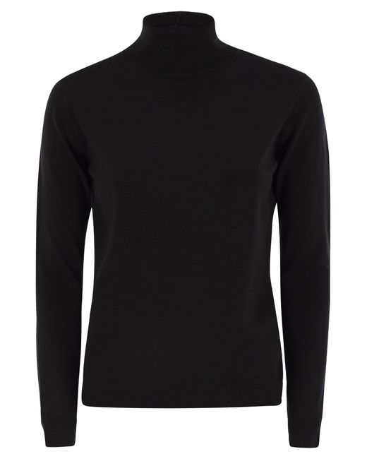 Weekend by Maxmara Kiku Turtleneck In Zijde En Wollen Garen in het Black