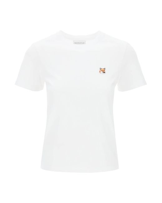 Maison Kitsuné White Fox Head Crew Neck T -Shirt