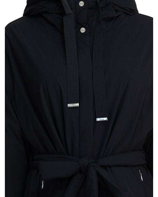 Herno Black Nylon Hooded Jacket Jackets And Coats
