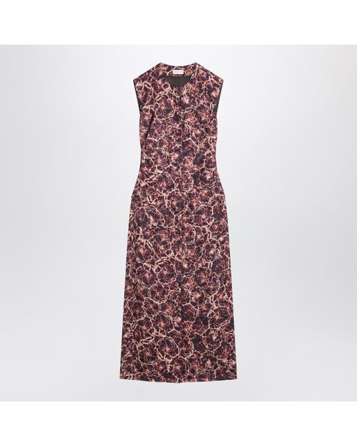 Dries Van Noten Purple Midi Dress With Print