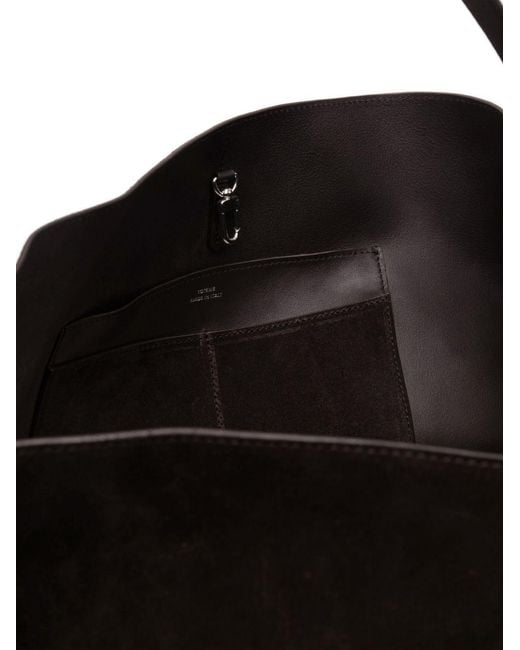 Totême Black Leather Belted Tote