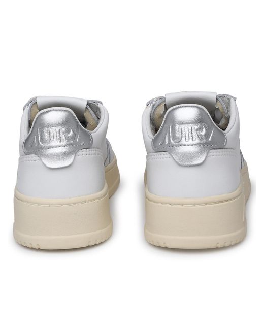 Autry White Medalist Leather Sneakers