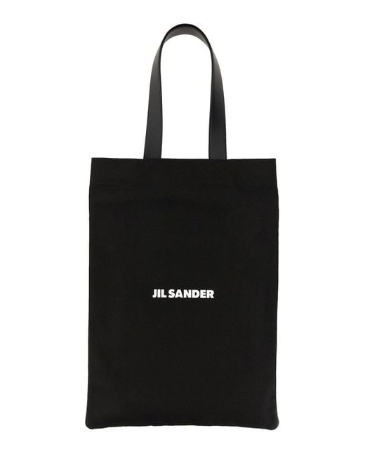 Jil Sander Black Tote Bag With Logo