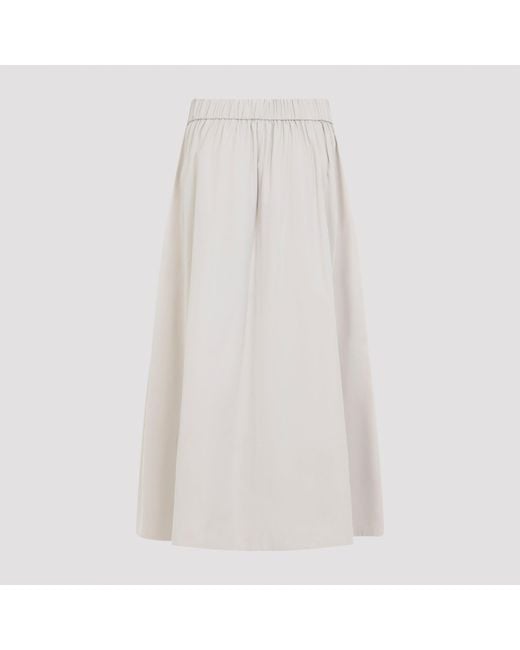Peserico White Midi Taffetas Skirt