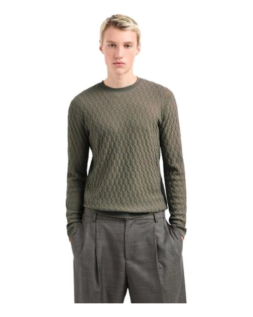 Emporio Armani Green Military Crewneck Jumper