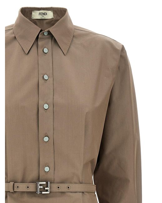 Robe MIDI Chemisier Fendi en coloris Natural