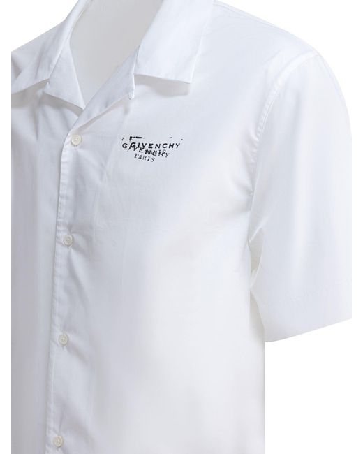 Givenchy Katoenen Overhemd Met Korte Mouwen in het White voor heren