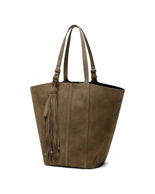 Golden Goose Deluxe Brand Brown Shopping 24.7 Ns Suede Body With Nappa Fringe And Beads Metal Details