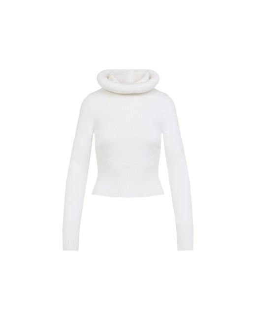 Alaïa White Hooded Pullover