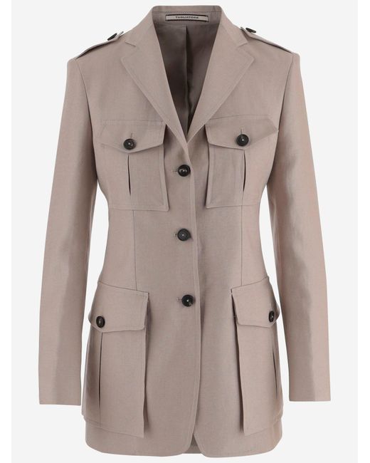 Tagliatore Gray Linen Jacket