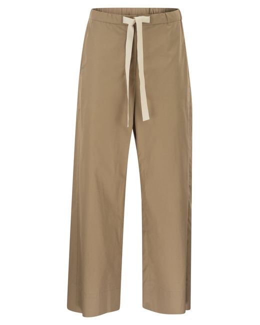 Max Mara Natural Smmargento Cotton Drawstring Trousers