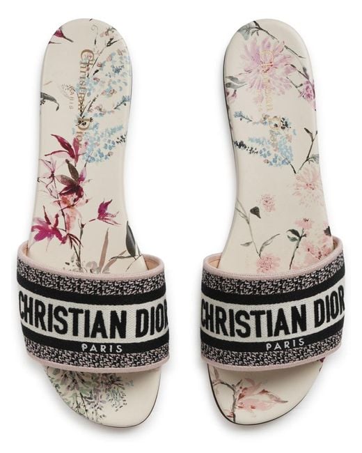 Dior White Chic Cotton Flats For