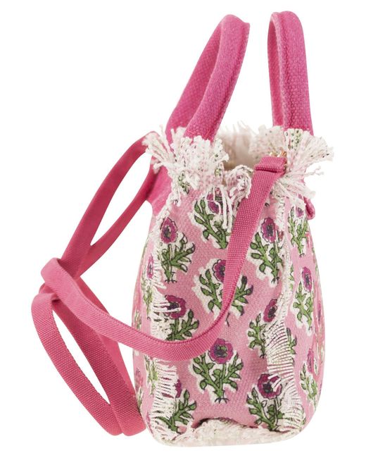 Mini Vanity Bag en lienzo de algodón floral Mc2 Saint Barth de color Pink