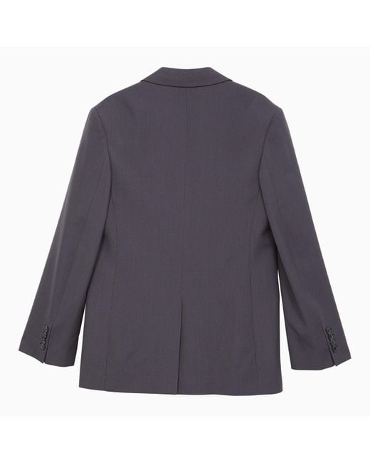 Acne Blue Single-breasted Jacket In Blend
