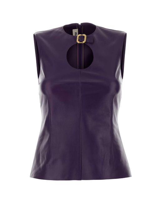 Miu Miu Purple Leather Top