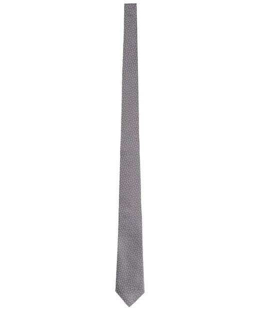 Gucci White Silk Tie With Clamps for men