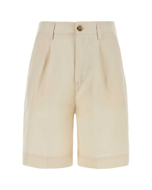 Woolrich Natural Ivory Lyocell Blend Bermuda Shorts