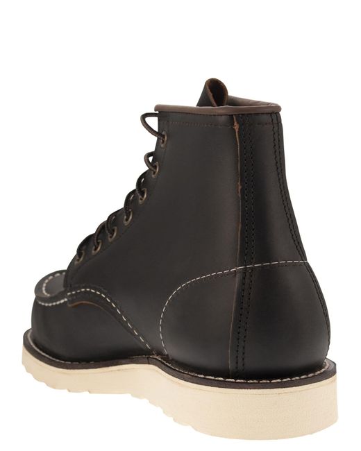 Red Wing Black Classic Moc Leather Boot With Laces