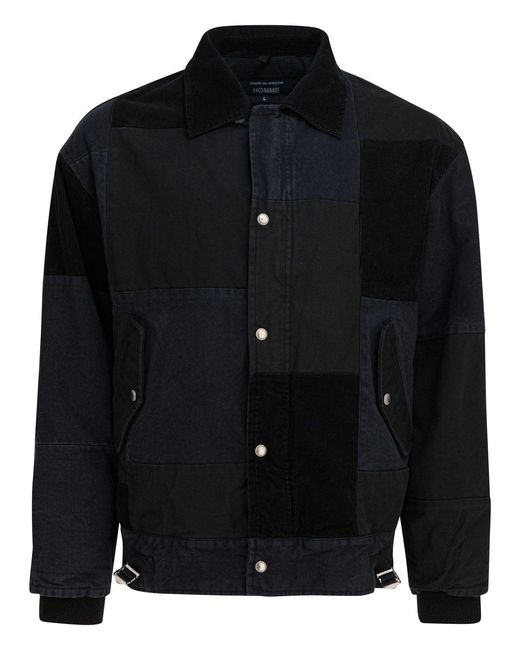 Comme des Garçons Black Jacket With Tone-on-tone Patchwork for men