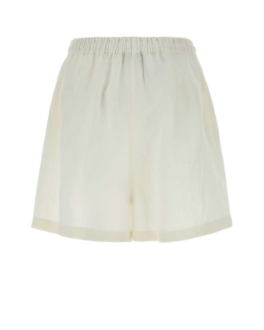 Prada White Linen Shorts