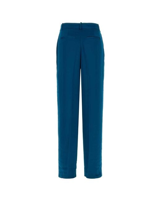 MICHAEL Michael Kors Blue Satin Wide Leg Pant