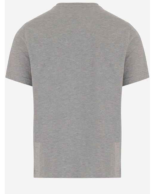 Autry Gray Cotton Blend T Shirt With Logo for men