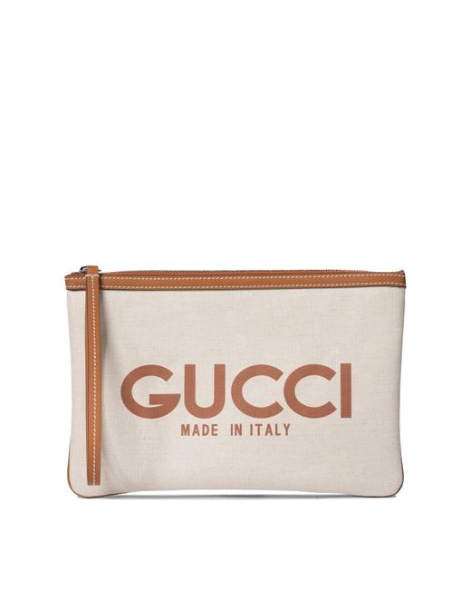 Gucci Natural Clutch Con Stampa
